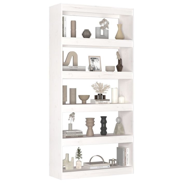 Bibliothèque/Séparateur de pièce Blanc 80x30x167,4cm Pin solide - Photo n°4