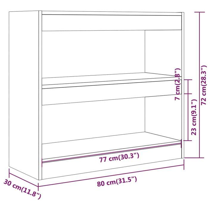 Bibliothèque/Séparateur de pièce Blanc 80x30x72 cm - Photo n°7