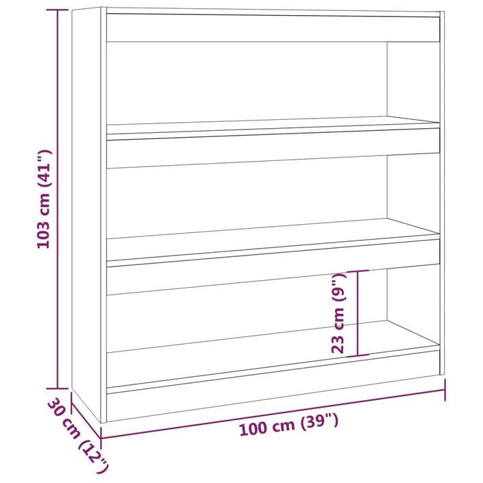 Bibliothèque/Séparateur de pièce Blanc brillant 100x30x103 cm - Photo n°7