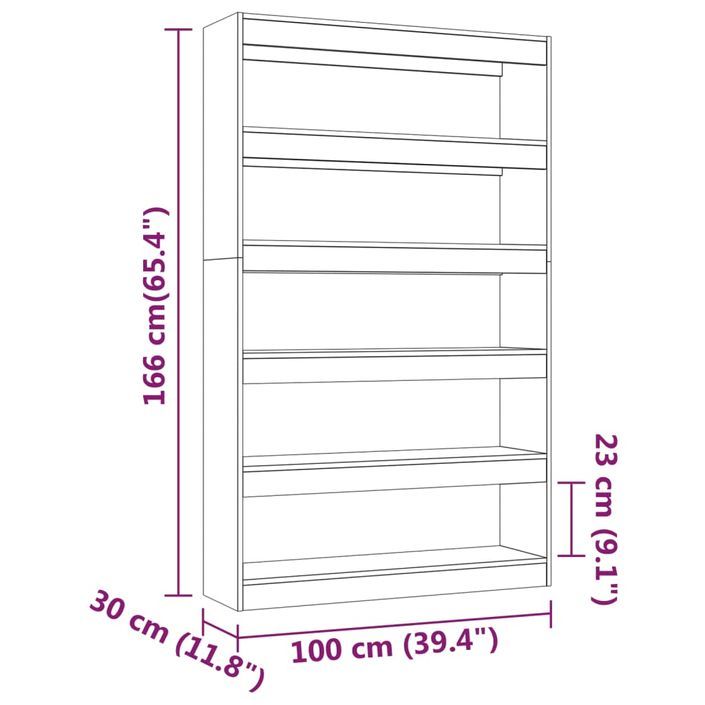 Bibliothèque/Séparateur de pièce Blanc brillant 100x30x166 cm - Photo n°7