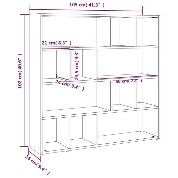 Bibliothèque/Séparateur de pièce Blanc brillant 105x24x102 cm - Photo n°8