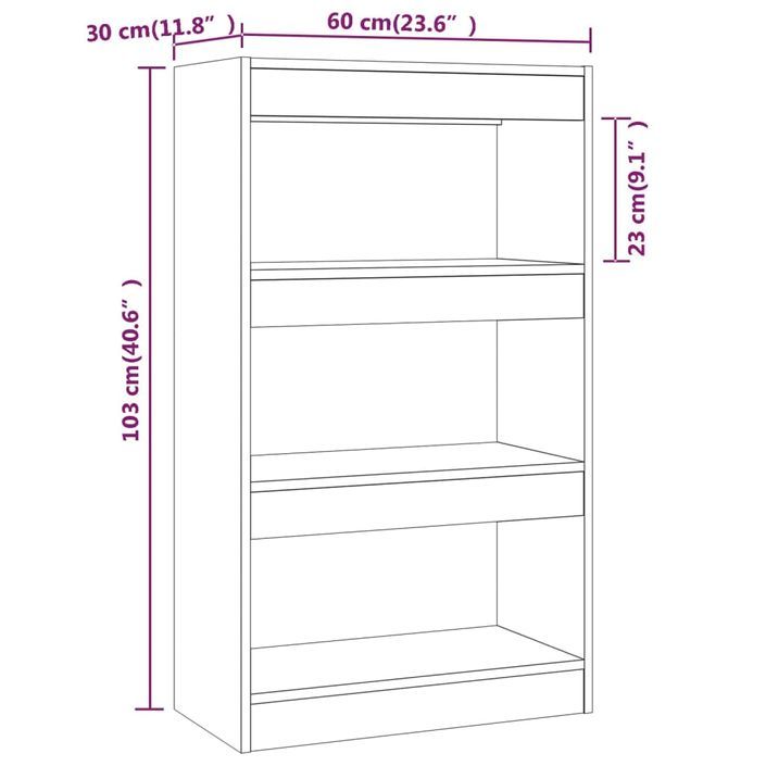 Bibliothèque/séparateur de pièce blanc brillant bois ingénierie - Photo n°7