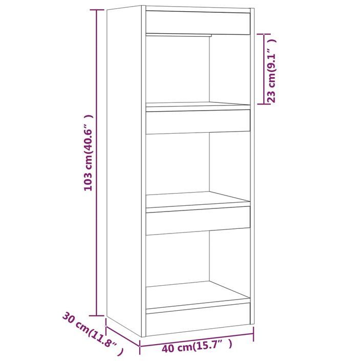 Bibliothèque/Séparateur de pièce Chêne marron Bois d'ingénierie - Photo n°7