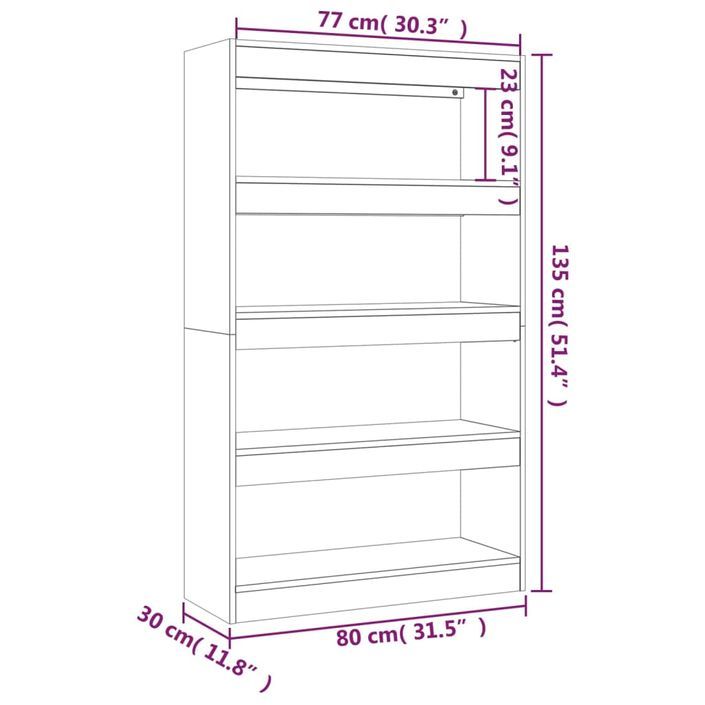 Bibliothèque/Séparateur de pièce Chêne marron Bois d'ingénierie - Photo n°7