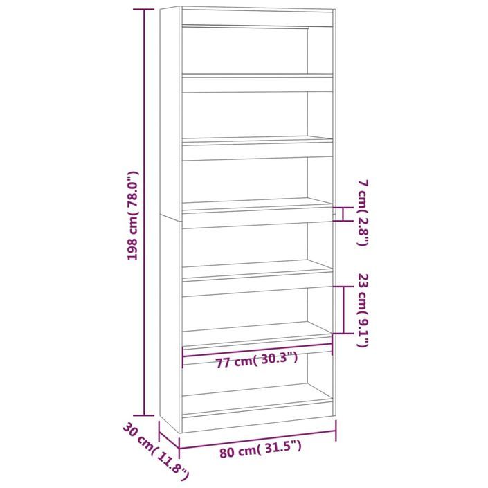 Bibliothèque/Séparateur de pièce chêne marron bois d'ingénierie - Photo n°7