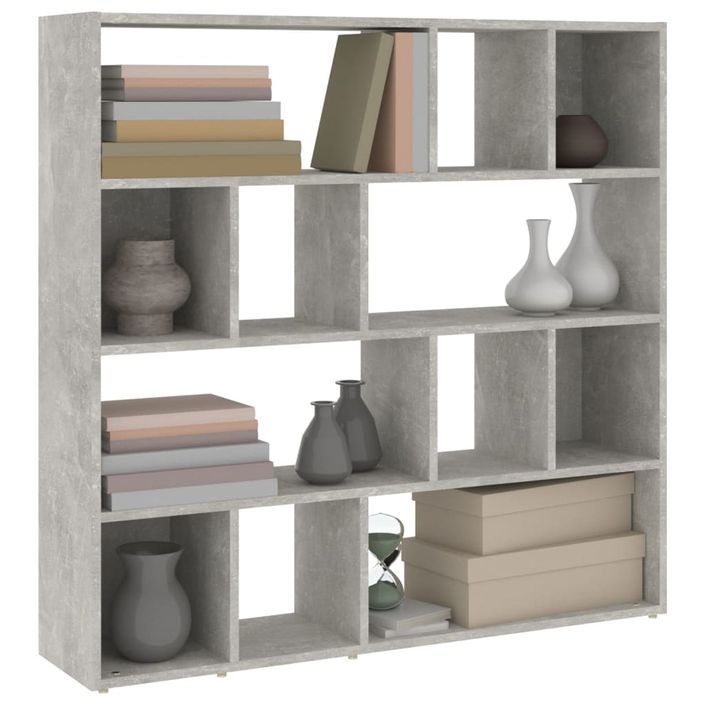 Bibliothèque/Séparateur de pièce Gris béton 105x24x102 cm - Photo n°4