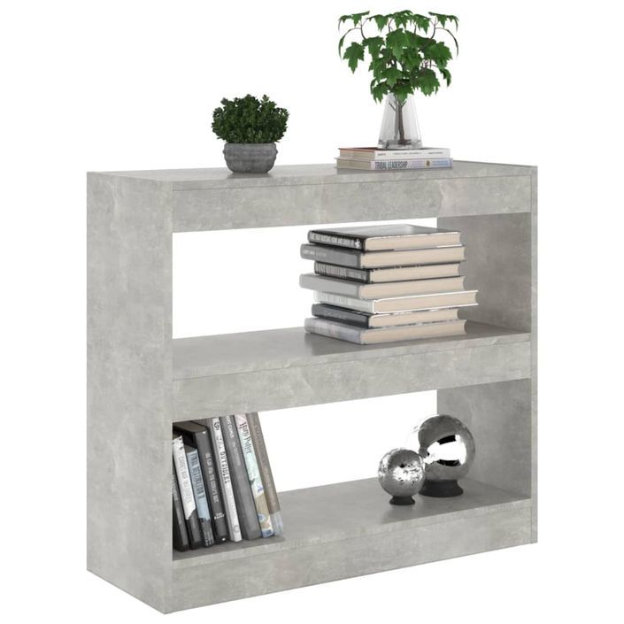 Bibliothèque/Séparateur de pièce Gris béton 80x30x72 cm - Photo n°5