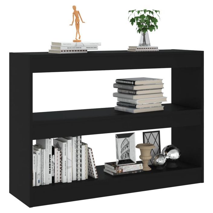 Bibliothèque/Séparateur de pièce Noir 100x30x72 cm - Photo n°5