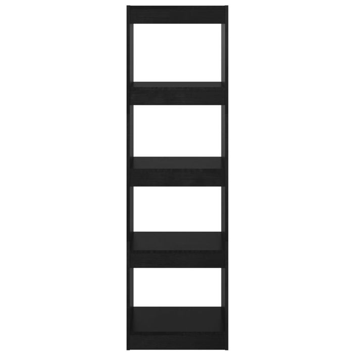 Bibliothèque/Séparateur de pièce Noir 40x30x135,5 cm Pin massif - Photo n°6