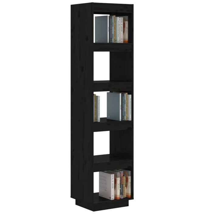 Bibliothèque/Séparateur de pièce Noir 40x35x167 cm Pin solide - Photo n°1