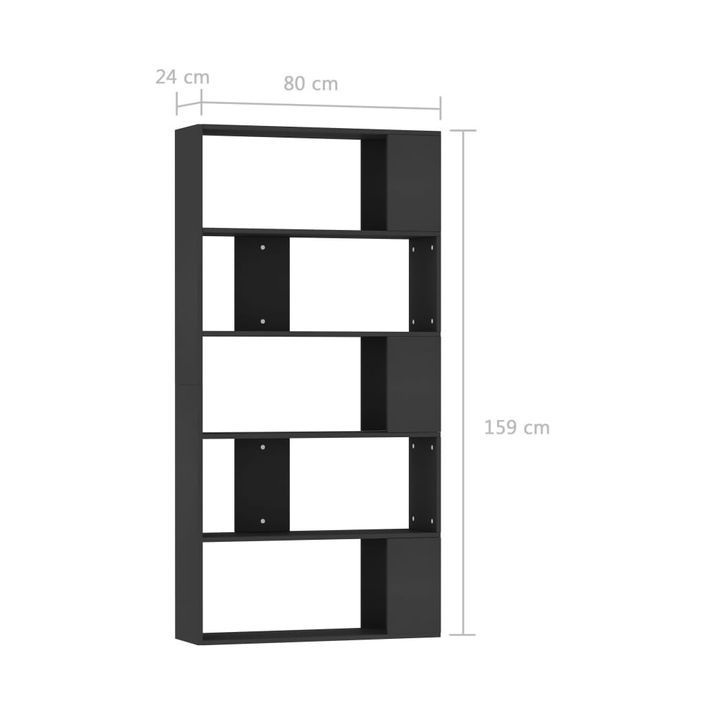 Bibliothèque/Séparateur de pièce Noir 80x24x159 cm - Photo n°7