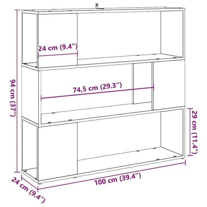 Bibliothèque/Séparateur de pièce vieux bois 100x24x94 cm - Photo n°9