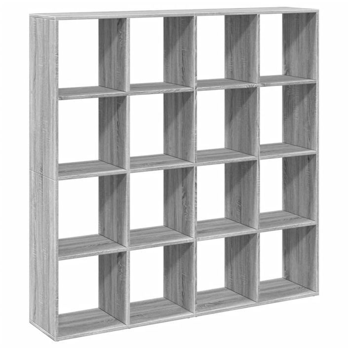 Bibliothèque sonoma gris 137,5x29x137,5 cm bois d'ingénierie - Photo n°7