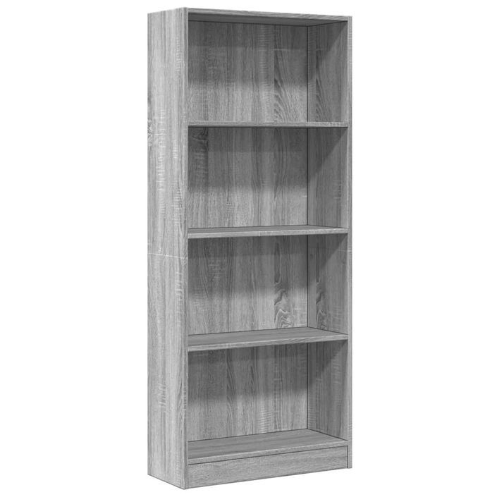 Bibliothèque sonoma gris 60x24x143 cm bois d'ingénierie - Photo n°2