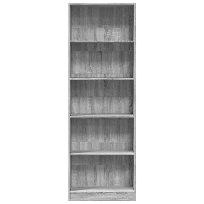 Bibliothèque sonoma gris 60x24x176 cm bois d'ingénierie - Photo n°4