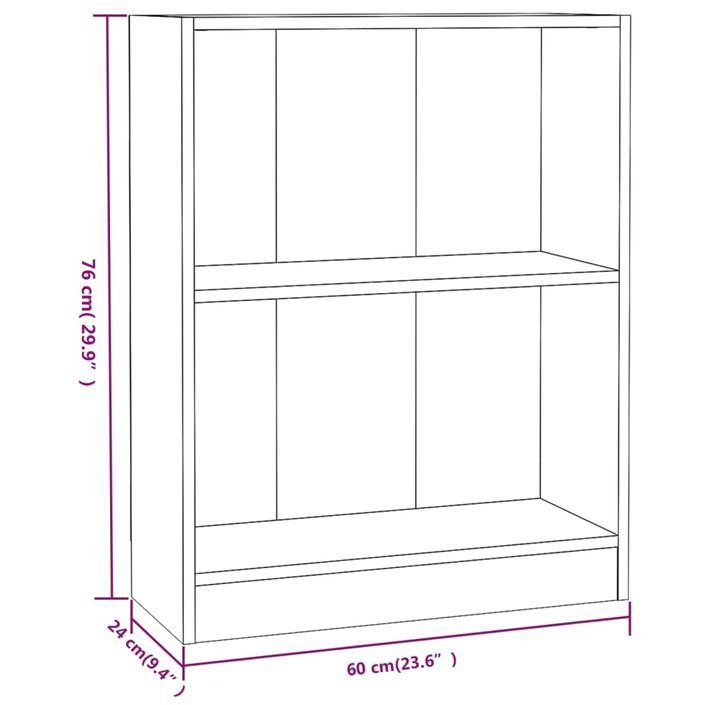 Bibliothèque Sonoma gris 60x24x76 cm Bois d'ingénierie - Photo n°6