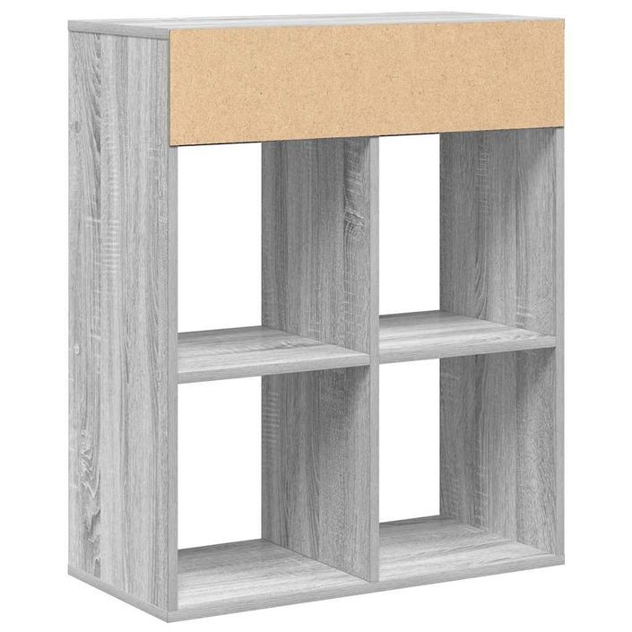 Bibliothèque sonoma gris 66x31x80 cm bois d'ingénierie - Photo n°6