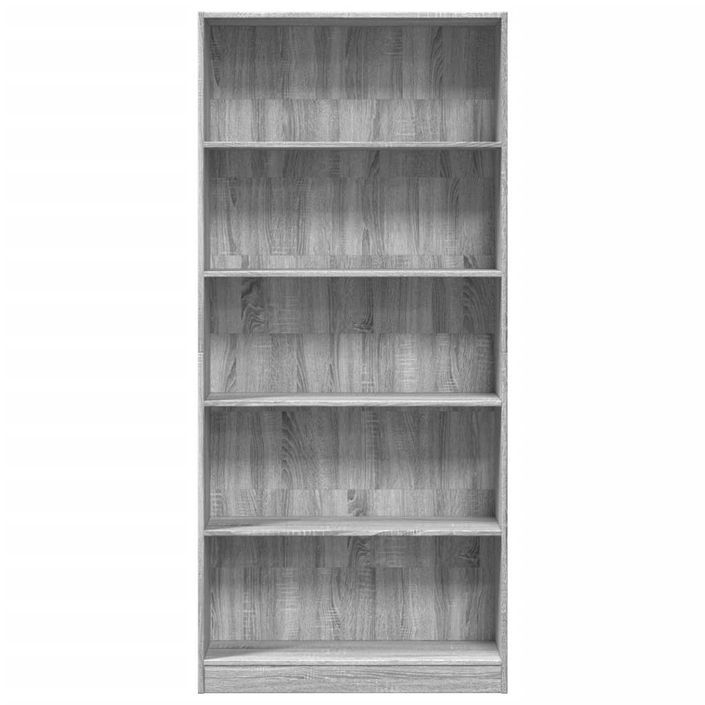 Bibliothèque sonoma gris 80x24x176 cm bois d'ingénierie - Photo n°4