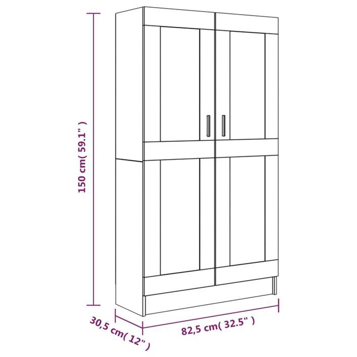 Bibliothèque Sonoma gris 82,5x30,5x150 cm Bois d'ingénierie - Photo n°9