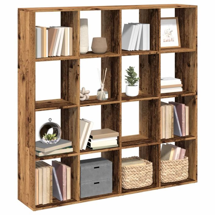 Bibliothèque vieux bois 137,5x29x137,5 cm bois d'ingénierie - Photo n°4