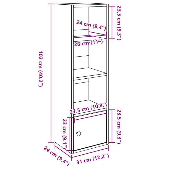 Bibliothèque vieux bois 31x24x102 cm bois d'ingénierie - Photo n°11