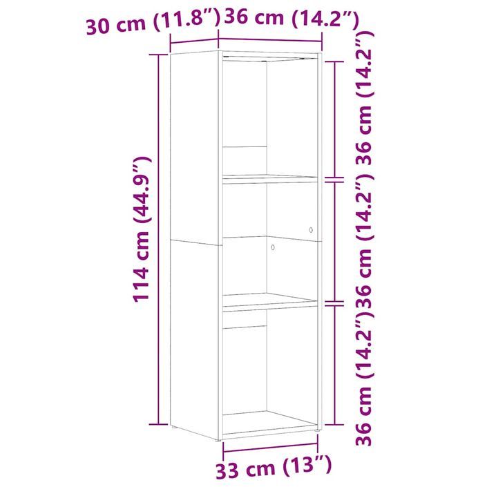 Bibliothèque vieux bois 36x30x114 cm bois d'ingénierie - Photo n°11