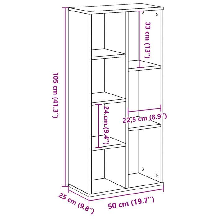 Bibliothèque vieux bois 50x25x105 cm bois d'ingénierie - Photo n°9