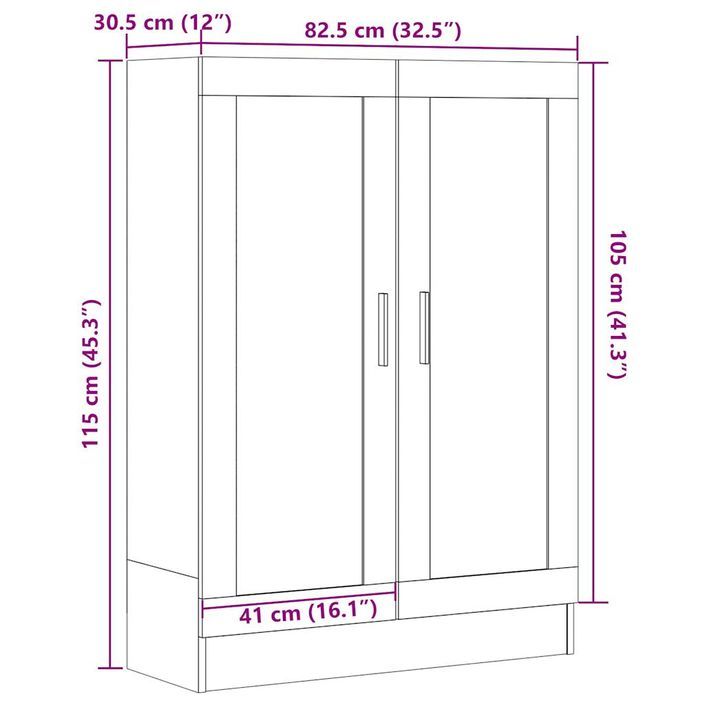 Bibliothèque vieux bois 82,5x30,5x115 cm bois d'ingénierie - Photo n°11