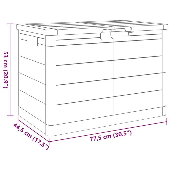 Boîte à coussins d'extérieur anthracite 77,5x44,5x53 cm PP - Photo n°11