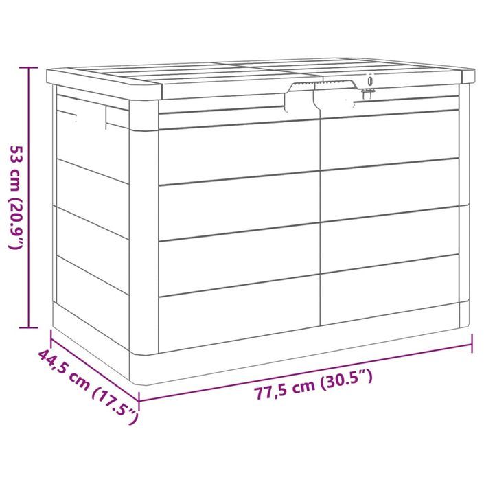 Boîte à coussins d'extérieur gris 77,5x44,5x53 cm polypropylène - Photo n°11