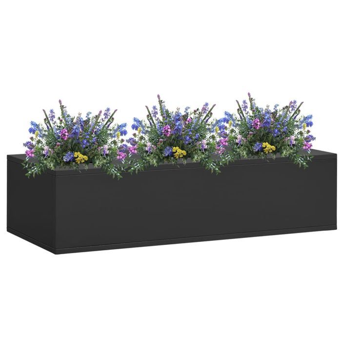 Boîte à fleurs de bureau Anthracite 90x40x23 cm Acier - Photo n°1