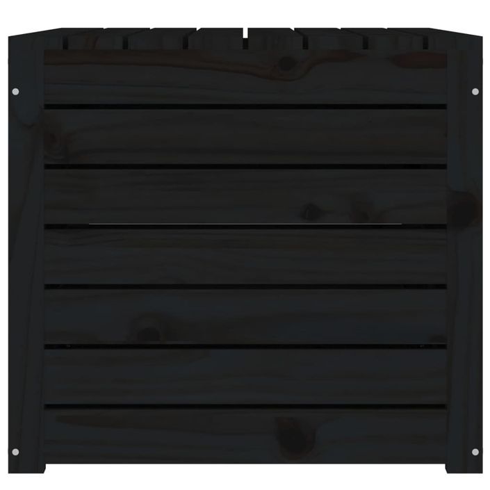 Boîte de jardin noir 101x50,5x46,5 cm bois massif de pin - Photo n°7