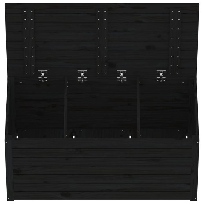 Boîte de jardin noir 101x50,5x46,5 cm bois massif de pin - Photo n°8