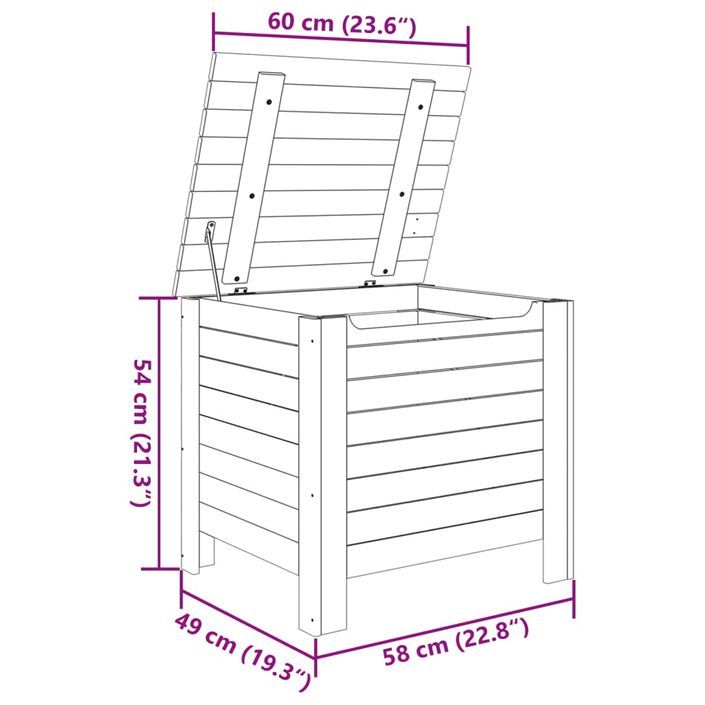 Boîte de rangement avec couvercle RANA blanc bois massif de pin - Photo n°9