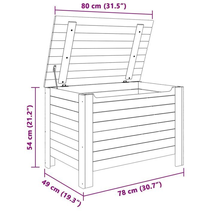 Boîte de rangement avec couvercle RANA blanc bois massif de pin - Photo n°9