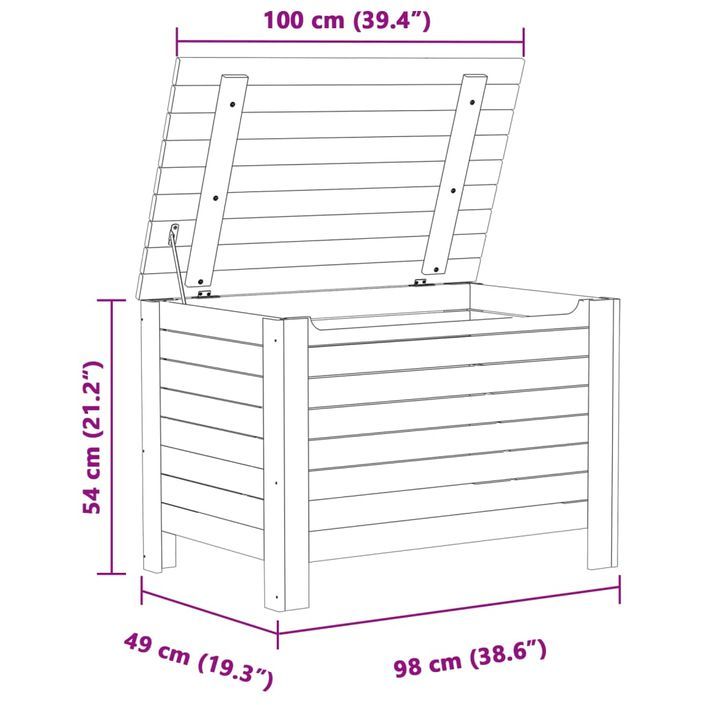 Boîte de rangement avec couvercle RANA blanc bois massif de pin - Photo n°9