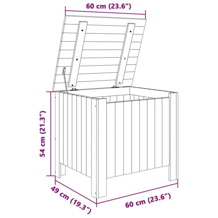 Boîte de rangement avec couvercle RANA blanc bois massif de pin - Photo n°9