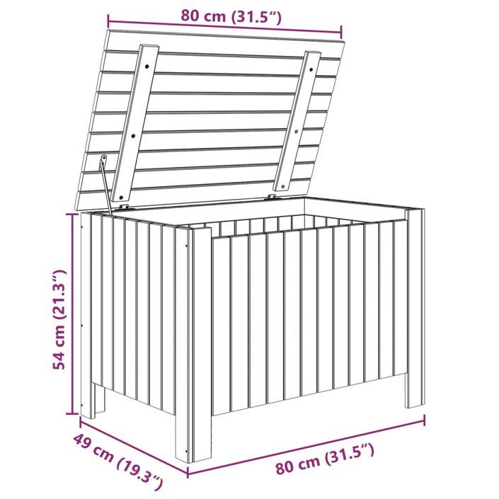 Boîte de rangement avec couvercle RANA blanc bois massif de pin - Photo n°9