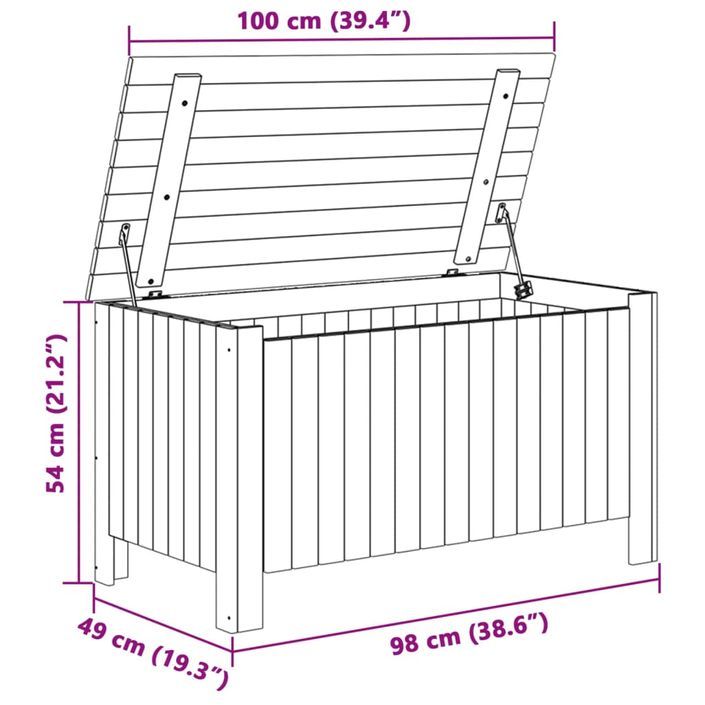 Boîte de rangement avec couvercle RANA blanc bois massif de pin - Photo n°9