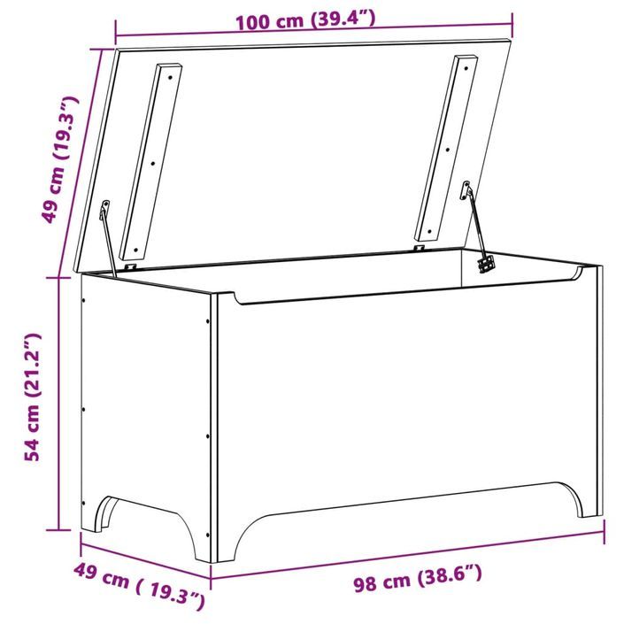 Boîte de rangement avec couvercle RANA blanc bois massif de pin - Photo n°9