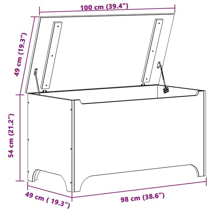 Boîte de rangement avec couvercle RANA bois massif de pin - Photo n°9