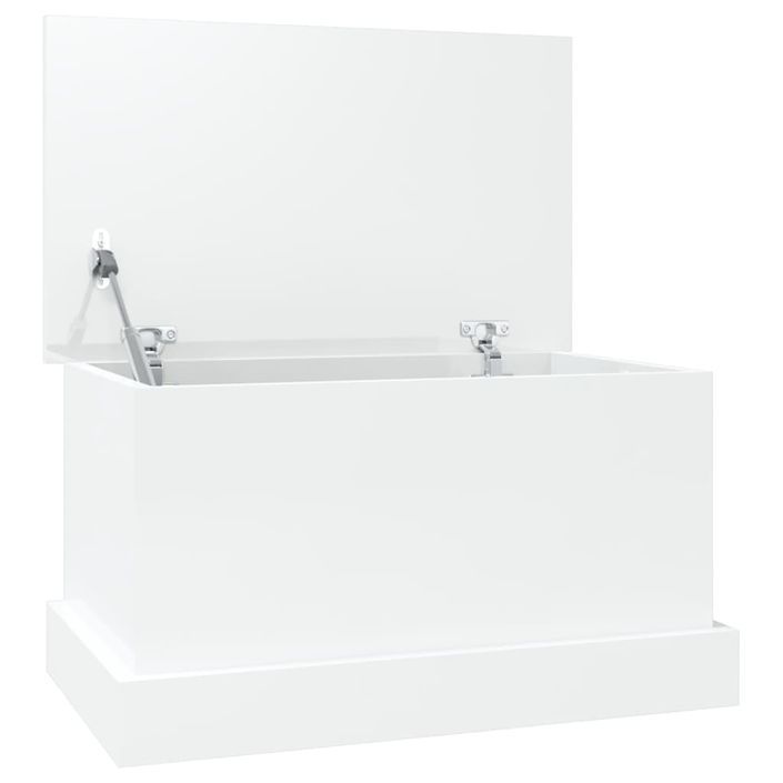 Boîte de rangement blanc brillant 50x30x28 cm bois d'ingénierie - Photo n°2