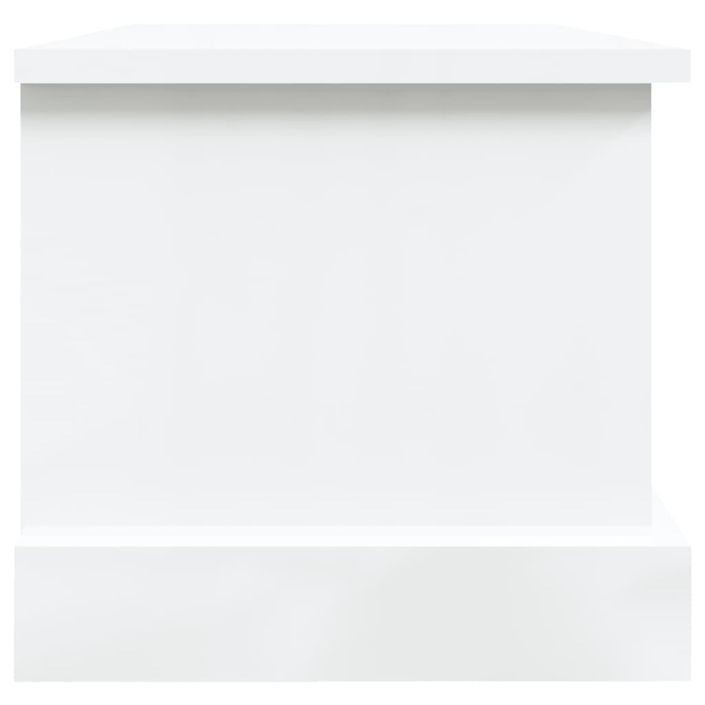 Boîte de rangement blanc brillant 50x30x28 cm bois d'ingénierie - Photo n°7