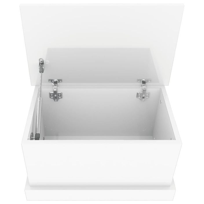 Boîte de rangement blanc brillant 50x30x28 cm bois d'ingénierie - Photo n°8