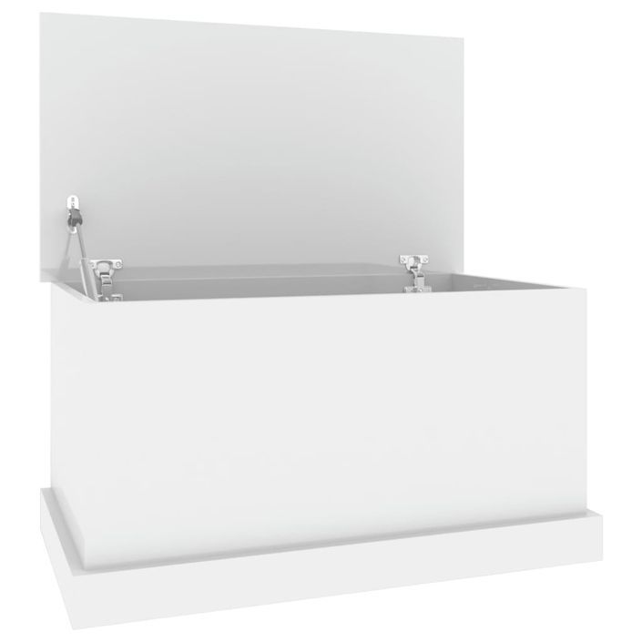 Boîte de rangement blanc brillant 70x40x38 cm bois d'ingénierie - Photo n°2