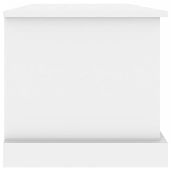 Boîte de rangement blanc brillant 70x40x38 cm bois d'ingénierie - Photo n°7