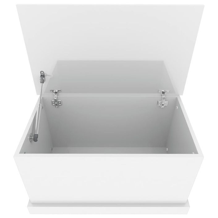 Boîte de rangement blanc brillant 70x40x38 cm bois d'ingénierie - Photo n°8