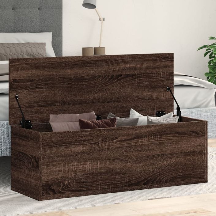 Boîte de rangement chêne marron 102x35x35 cm bois d'ingénierie - Photo n°1