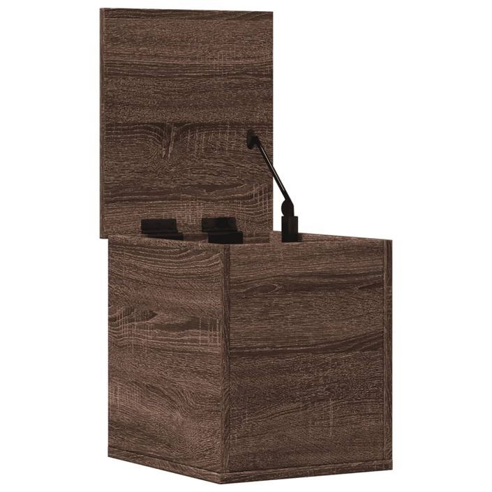 Boîte de rangement chêne marron 30x35x35 cm bois d'ingénierie - Photo n°7