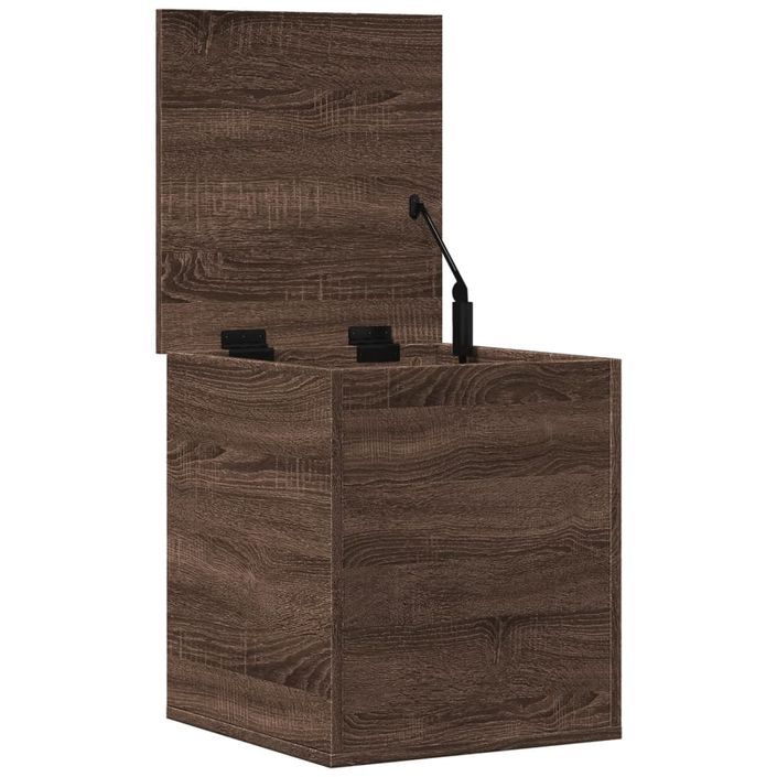 Boîte de rangement chêne marron 40x42x46 cm bois d'ingénierie - Photo n°7